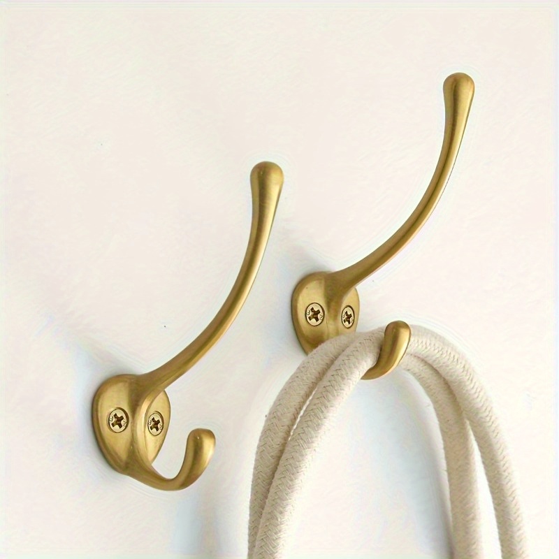 Furniture Hardware Accessories - 2pcs Heavy Duty Brass Coat Hooks