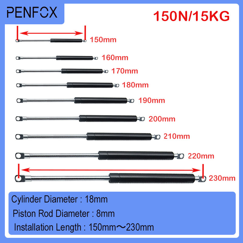 Furniture Hardware Hinges - 1PC 150-230mm 15kg/150N Car Hydraulic Lift