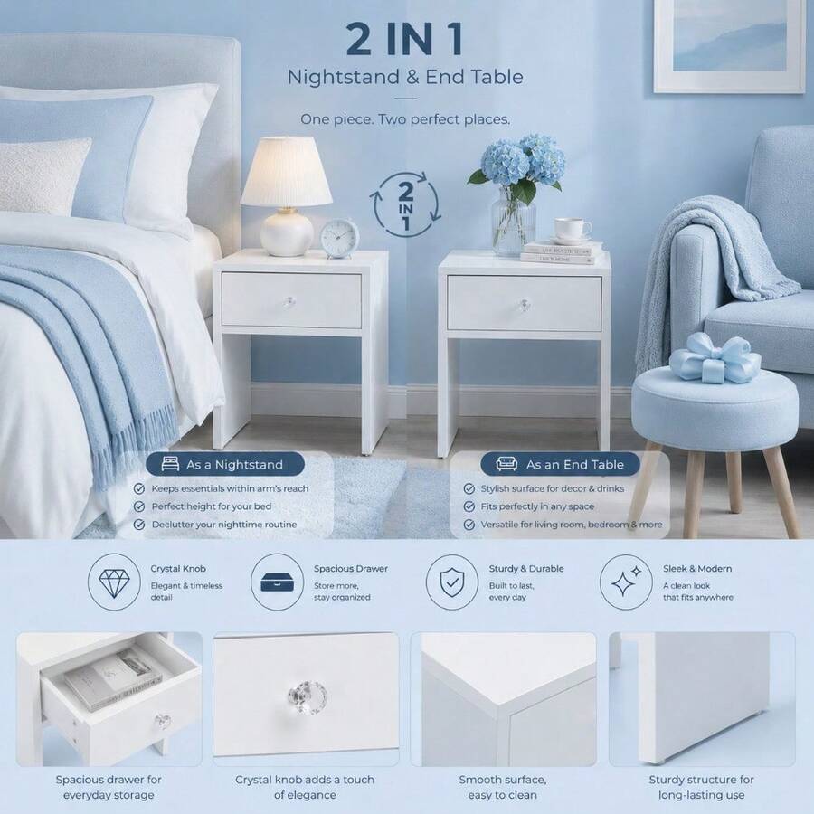 2-In-1 Storage Stool & Nightst - Furniture Joint Hardware review and price