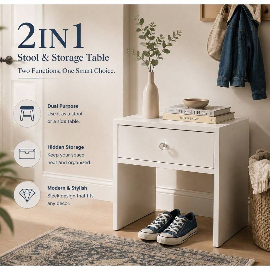 2-In-1 Storage Stool & Nightst - Furniture Joint Hardware review and price