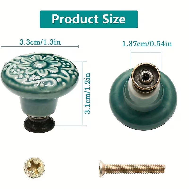 12pcs Ceramic Cabinet Knobs, F - Furniture Joint Hardware review and price