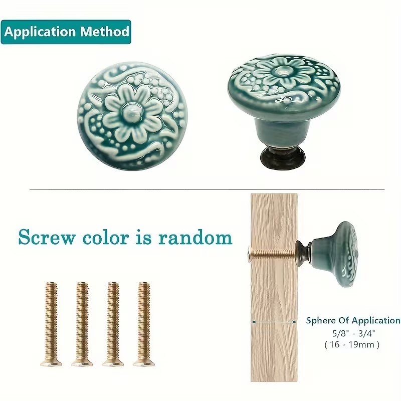 12pcs Ceramic Cabinet Knobs, F - Furniture Joint Hardware review and price