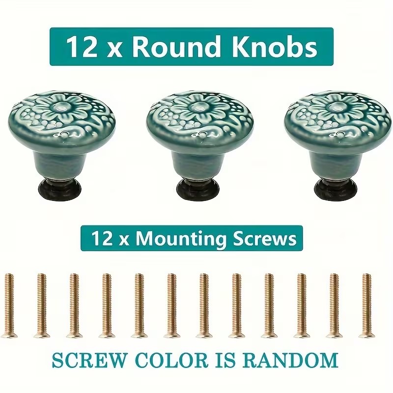 12pcs Ceramic Cabinet Knobs, F - Furniture Joint Hardware review and price