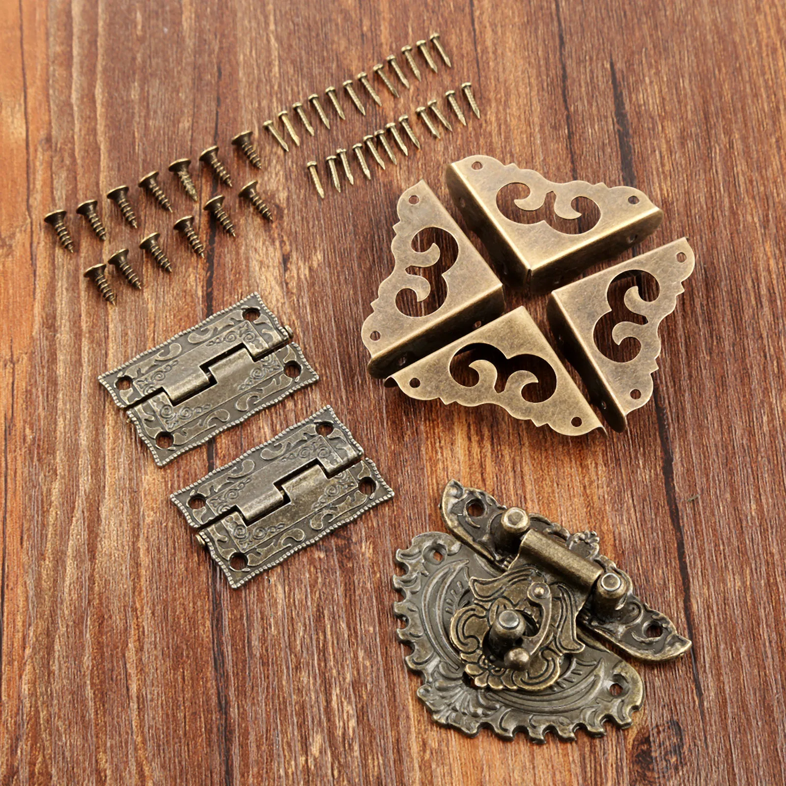 7pcs/set Antique Bronze Padloc - Furniture Hardware Hinges review and price